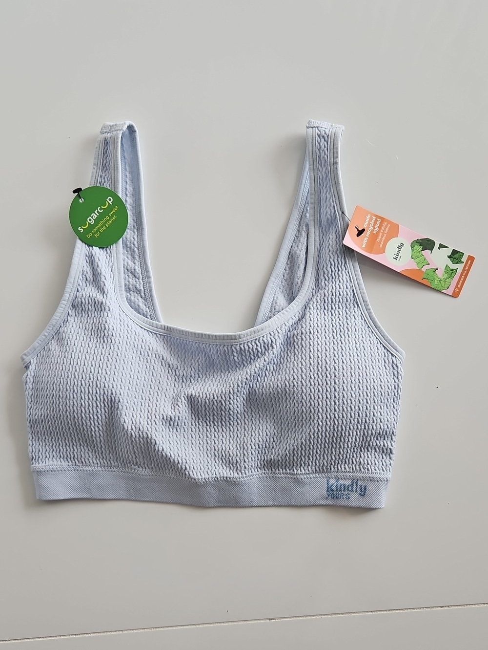 Kindly Yours Light Blue Seamless Knit Bralette